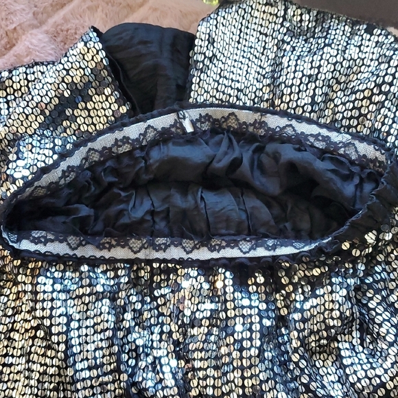 Sequin Midi Skirt with Black and Silver Accents - Picture 7 of 10